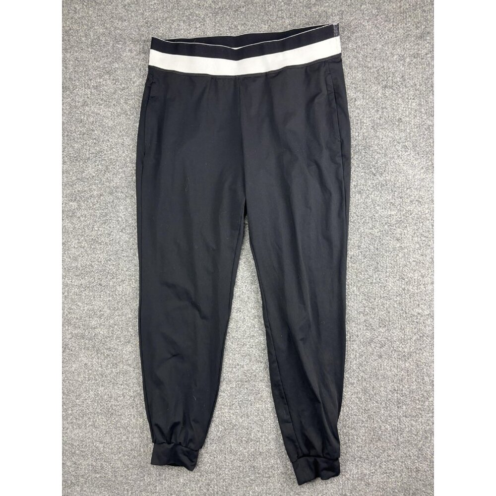 Fabletics Pants Womens Large Black Jogger Zip Pockets Elastic Cuffs Athletic